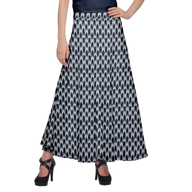 Moomaya Jupe Longue Imprimée en Rayonne pour Femmes Grande Taille, Jupe Maxi à Taille Nouée