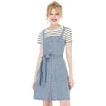 thumbnail image 1 of INSPIRE CHIC Robe Salopette en Denim Classique pour Femmes à Bretelles Ajustables, Coupe Trapèze, 1 of 6