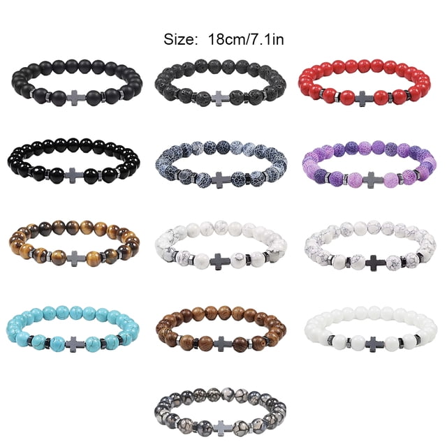 maskred Gifts Unisex Bracelets With Exquisite Beads For Thoughtful Presents Exquisite glossy black 1Set