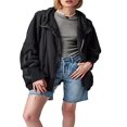 thumbnail image 1 of Women‘s Loose Hoodies Solid Color Long Sleeve Teen Girl Fall Jacket, 1 of 5