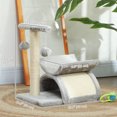 thumbnail image 3 of PawHut 17" Small Cat Tree, Cat Tower with Rotatable Top Pole, Light Grey, 3 of 10