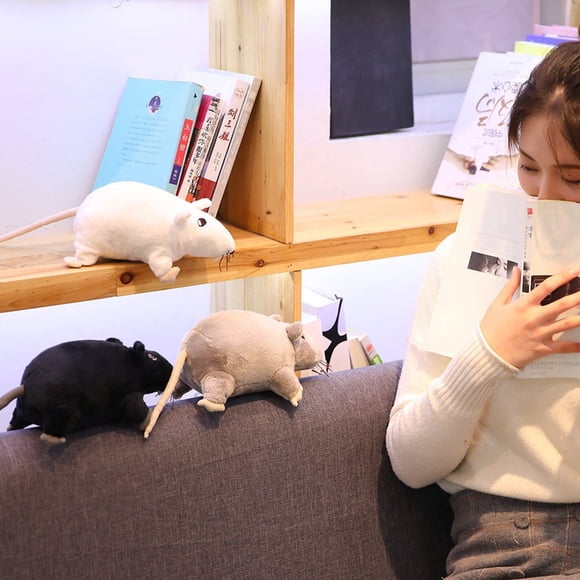POINTERTECK Souris Rat Animal en Peluche Douce Simulée 3D Jouet Poupée Canapé Sofa Déco Cadeau du Nouvel An