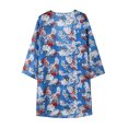 thumbnail image 4 of Nouveaux Hauts d'Été pour Femmes 2023 Manches Longues Mode Col Rond Manches 3/4 Imprimé Blouses Décontractées pour Sorties Chemises Grande Taille pour Femmes, 4 of 6