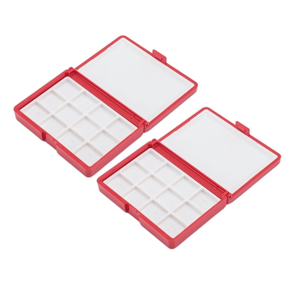 Watercolor Box, 2Pcs Compact Mini Watercolor Palette Box Portable Detachable Accommodate All Pigments Watercolor Palette for Beginners Artists