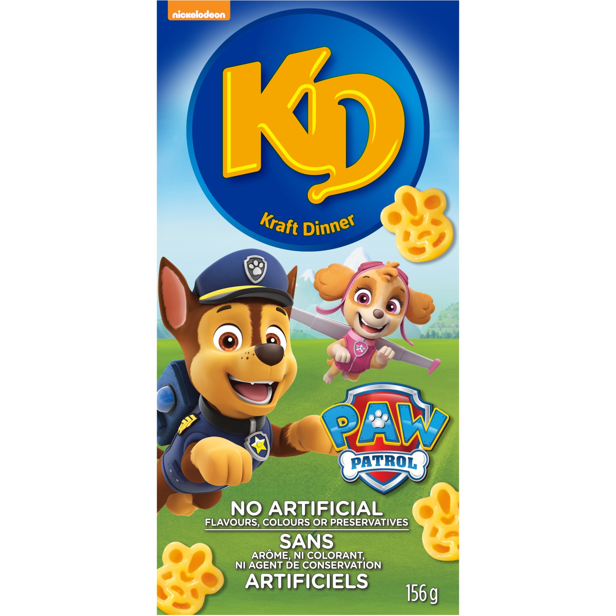KD Kraft Dinner Paw Patrol Macaroni and Cheese Shapes, 156 G Box, Shelf-Stable