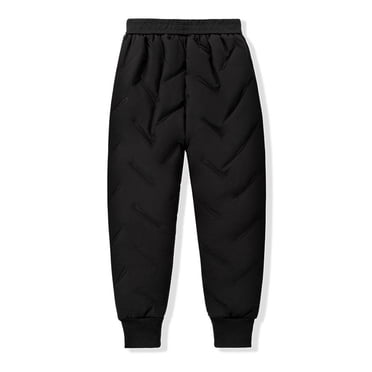 hoksml Pantalon en Coton Isolé Uni pour Enfants Unisexe (4-15 Ans) - Pantalon de Neige Fuselé d'Hiver Doublé en Molleton, Imperméable, avec Poignets Élastiques