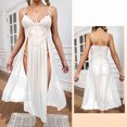 thumbnail image 1 of LSLJS Pyjama Aguichant en Dentelle à Décolleté Profond en Mesh pour Femmes, Jupe à Fente Latérale, Robe de Maison Longue, Ensemble de Pyjama pour Femmes, Robe de Pyjama pour Femmes, 1 of 5