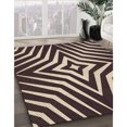 thumbnail image 3 of Ahgly Company Tapis d'Aire Intérieur Lavable à la Machine, Carré, Transitionnel, Beige Clair Français Brun, 3 Pieds Carré, 3 of 7