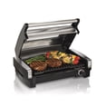 thumbnail image 1 of Hamilton Beach Indoor Electric Searing Grill with Viewing Window, Stainless Steel Housing, 1200 Watts, Adjustable Temperature to 450°F, 25361C, 1 of 8