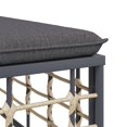 thumbnail image 3 of vidaXL Repose-Pieds de Jardin avec Coussin Gris Foncé en Rotin Poly, 3 of 4