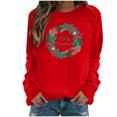 thumbnail image 2 of Chandail en Molleton de Noël pour Femmes à Col Rond, Mode Décontractée, Manches Longues, Imprimé de Noël, Hauts, Blouses, Chandails à Capuchon Mignons en Liquidation, 2 of 4