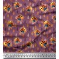 thumbnail image 1 of Soimoi Modal Satin Fabric Feather & Bird Cartoon Printed Fabric 1 Yard 42 Inch Wide, 1 of 3