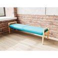 thumbnail image 5 of Pemberly Row Banc d'Accueil 3 Places avec Cadre en Bois, Turquoise, 5 of 5