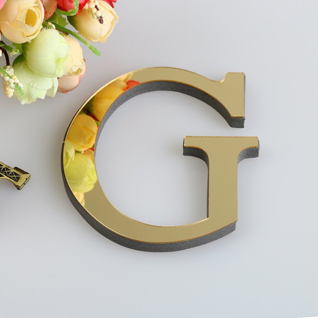 Agiferg 26 Letters DIY 3D Mirror Acrylic Wall Sticker Decals Home Decor Wall Art Mural G