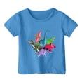 thumbnail image 1 of PMVFHDE Hauts Garçons Garçon et Fille Mode Décontractée Imprimé Col Rond Ample T-Shirt à Manches Courtes Haut Bleu, 1-2 Ans, 1 of 3