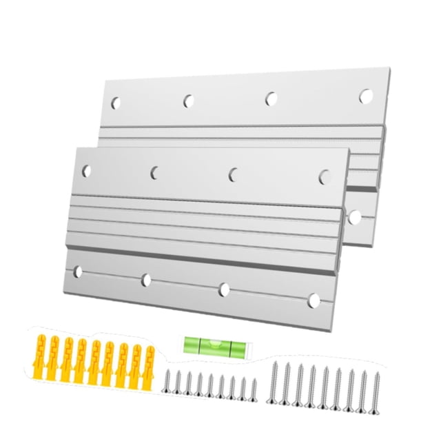DimyFew 2 Pcs Support à Crampons Français Alliage d'Aluminium Robuste Clips en Z Emboîtables Support Mural Kit de Quincaillerie avec Niveau Intégré Convient pour Étagère à Photos Miroirs Mur de Galerie Maison 6 Pouces