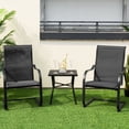 thumbnail image 4 of Costway Lot de 2 Chaises de Salle à Manger de Patio à Ressort en C, Toutes Saisons, Robustes, Extérieur, Noir, 4 of 8
