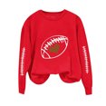 thumbnail image 3 of Meichang Chandail de Football pour Femmes, Coupe Ample, Manches Longues, Col Ras du Cou, Chandails Graphiques, Coupe Ample, Automne Hiver, Chandail à Enfiler Décontracté, Vêtements pour le Dimanche Jour de Match, 3 of 5