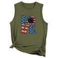 thumbnail image 2 of LSLJS Débardeurs à Col Rond pour Femmes Mode Femmes Décontracté Col Rond Imprimé de Lettres Manches Courtes T-Shirt Gilet Blouse Hauts, 2 of 3
