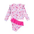 thumbnail image 1 of Kid Girl Rash Guard Swimsuit Floral Printing Long Sleeve Sun Protection Girls Swimwear Bathing Suit 4-5 Years, 1 of 6
