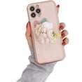 thumbnail image 1 of Étui Robuste pour iPhone 11 Pro Max, Bracelet Chaîne de Poignet, Style Fleur de Luxe - Rose, 1 of 5