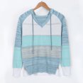 thumbnail image 4 of IROINID Liquidation Hauts Grande Taille pour Femmes, Pull Imprimé de Noël, Col Rond, Manches Longues, Boutons, Blouse, Bleu Ciel, 4 of 5