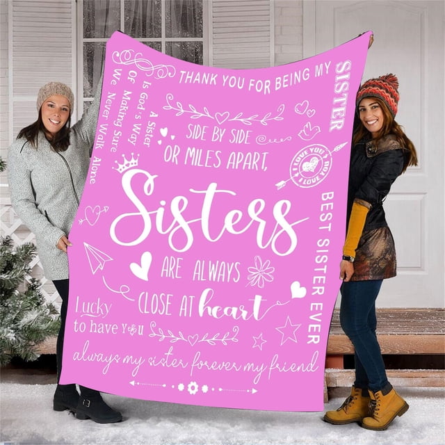 Dvkptbk Envelope Flannel Blanket Print Sister Envelope Blanket Birthday Gift Friend Blanket