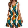 thumbnail image 4 of Ovzne Robes Grande Taille pour Femmes aux Formes Robe d'Été Femmes Décontractée Ample Robe d'Été Imprimée Sans Manches Ensemble Haut/chemise à Col en V Robe de Vacances Imprimée Liquidation, 4 of 6