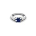 thumbnail image 1 of 925 Sterling Silver 6mm Round Shape Blue CZ Solitaire Femmes Bague de Mariage, 1 of 3