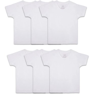 Fruit Of The Loom T-Shirts à Col Rond pour Tout-Petits Garçons, Lot de 6, 2T/3T, Blanc
