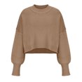 thumbnail image 4 of Timegard Womens Sweaters Cropped Crewneck Long Sleeve Drop Shoulder Pullover Fall Loose Knitted Tops, 4 of 9