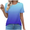 thumbnail image 1 of Blouses pour Femmes Col Rond Mode Décontractée Manches Courtes Printemps/été Haut, 1 of 5