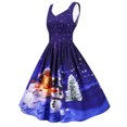 thumbnail image 4 of Fridja Robe de Fête Sans Manches Imprimée de Noël Décontractée pour Femmes, 4 of 9