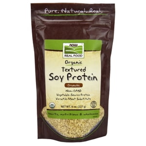 NOW Natural Foods, Organic Textured Soy Protein Granules, Non-GMO, Versatile, Vegetable-Sourced Protein, 8-Ounce (Packaging May Vary)