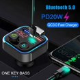 thumbnail image 4 of Car Handsfree Bluetooth 5.0 FM Transmitter Wireless Handsfree Audio Receiver Car MP3 Player Fast Charger Car Accessories, 4 of 4