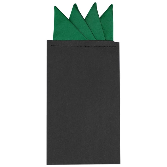 INSPIRE CHIC Men's Halloween Pocket Squares Pre Folded Triangles On Card Suit Handkerchief Dark Green One Size