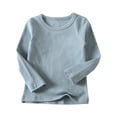 thumbnail image 1 of tarylea Baby Girl Clothes Crew Neck Undershirts Solid Color Long Sleeve Pullover Casual Loose Fall Basic Tops, 1 of 8
