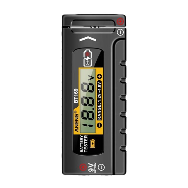 jinwen Household Battery Tester 1.2-4.8V 9V Easy to Use Battery Life Level Tester Convenient Power Monitor Meter Multi Used Portable Type B