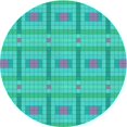 thumbnail image 1 of Ahgly Company Tapis d'Intérieur Ronds Transitionnels Lavables à la Machine, Bleu Aqua Ou Cyan, 7 Pieds Rond, 1 of 7