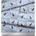 thumbnail image 3 of Soimoi Poly Georgette Fabric Geometric Shapes & Dinosaur Animal Decor Fabric Printed Yard 42 Inch Wide, 3 of 3