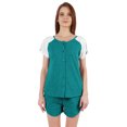 thumbnail image 1 of Inkmeso Solid 2 Pc Nightwear Set For Women Raglan Sleeves Button-Down Top & Shorts Sleepwear-65, 1 of 7