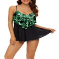 thumbnail image 2 of MesaSe Women 2PCS Tankini Swimsuits V-Neck Layered Ruffle Tops Thong Bottoms Bikini Set, 2 of 5