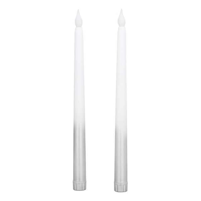 Flameless Taper Candles , Long Battery Life LED Candle Sticks Wiring Free Romantic For Birthday Party For Children For Wedding Half Spray Silver