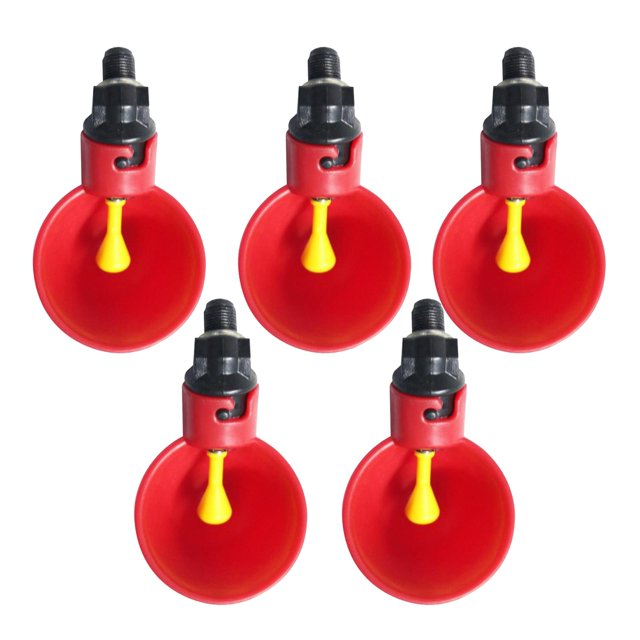 GROWTH TANK 5x Poultry Water Drinking Cups- Chicken Hen Automatic Drinker Drink Cup
