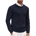 thumbnail image 2 of Styesk Chandail pour Hommes, Manches Longues, Col Rond, Tricoté Uni, 2 of 6