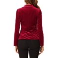 thumbnail image 3 of INSPIRE CHIC Blazer en Velours Vintage pour Femme, Revers Cranté, devant Boutonné, Veste de Bureau, m Bourgogne, 3 of 8
