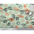 thumbnail image 2 of Soimoi Velvet Fabric Grains & Fish Food Print Fabric by The Yard 58 Inch Wide, 2 of 3