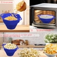 thumbnail image 4 of Iumwxz Food Grade Silicone Popcorn Bowl Foldable Microwave Popcorn Maker with Lid Easy Clean Double Handle Design Multi Color Collapsible Bucket for Movie Night Home Snacks Blue Free Size, 4 of 6