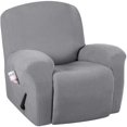 thumbnail image 1 of Super Stretch Couch Covers Recliner Covers Recliner Chair Covers Form Fitted Standard / Oversized Power Lift Reclining Slipcovers, Feature Soft Thick Jacquard, Dove, 1 Pack, 1 of 7