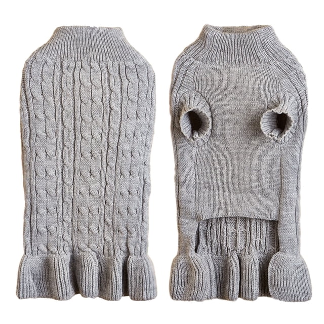Hearth & Gear Turtleneck Warm Elegant Rope Pet Sweater Stretch Knit Ruffled Sweater Dress Pet Clothes for Small Dogs Boy Pet Clothes for Medium Dogs Summer Pet Clothes for Medium Dogs Girl Pet Clothes